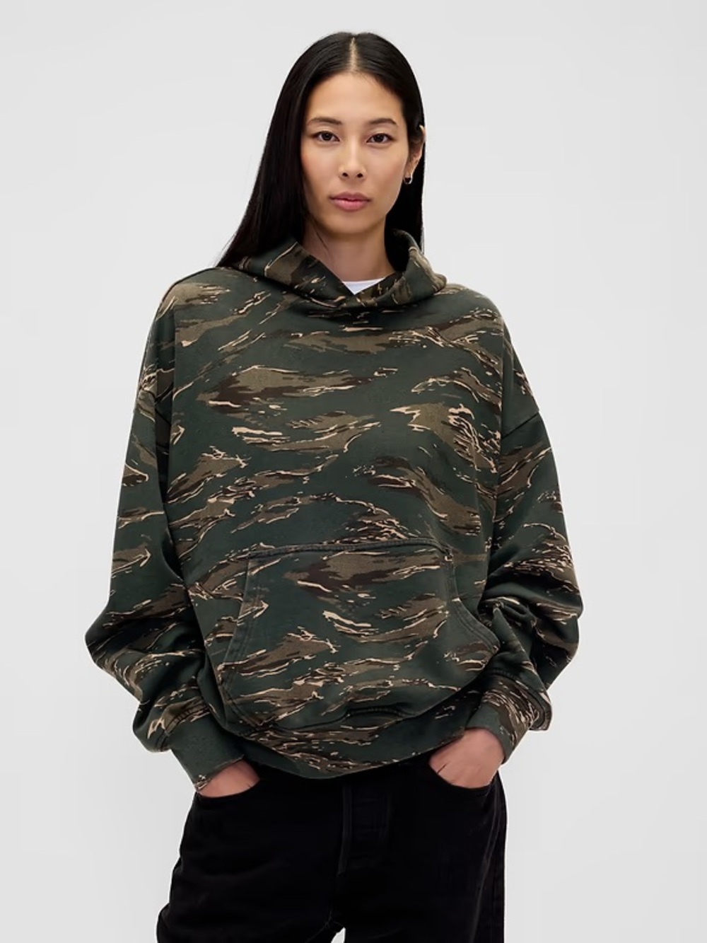 GAP Heavyweight Oversized Hoodie Camo Sweatshirt  Unisex NEW